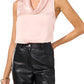 Vince Camuto Hammered Satin Sleeveless Cowl Neck Top In French Roast At Nordstrom Size Large