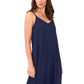 Vince Camuto Women's Sleeveless V Neck Challis Dress Blue