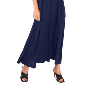 Vince Camuto Women's Sleeveless V Neck Challis Dress Blue