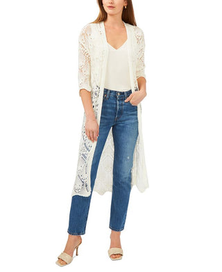 Vince Camuto Women's Open Stitch Duster White Size Medium