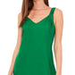 Vince Camuto Women's V Neck Challis Sleeveless Midi Dress Green Size Medium
