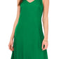 Vince Camuto Women's V Neck Challis Sleeveless Midi Dress Green Size Small