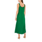 Vince Camuto Women's Slitted V Neck Tea Length Evening Shift Dress Green Size X-Small