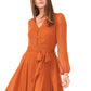 Vince Camuto Women's Long Sleeve Handkerchief Hem Maxi Dress Orange Size Large