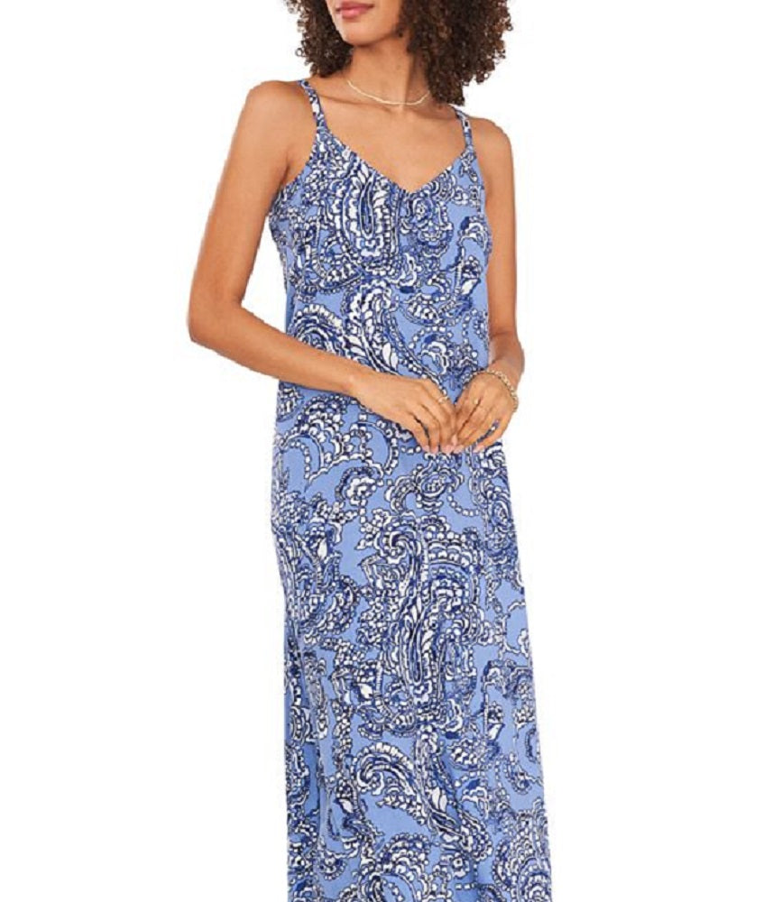 Vince Camuto Women's Paisley Print Maxi Slipdress Blue Size Large