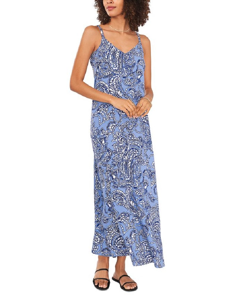 Vince Camuto Women's Paisley Print Maxi Slipdress Blue