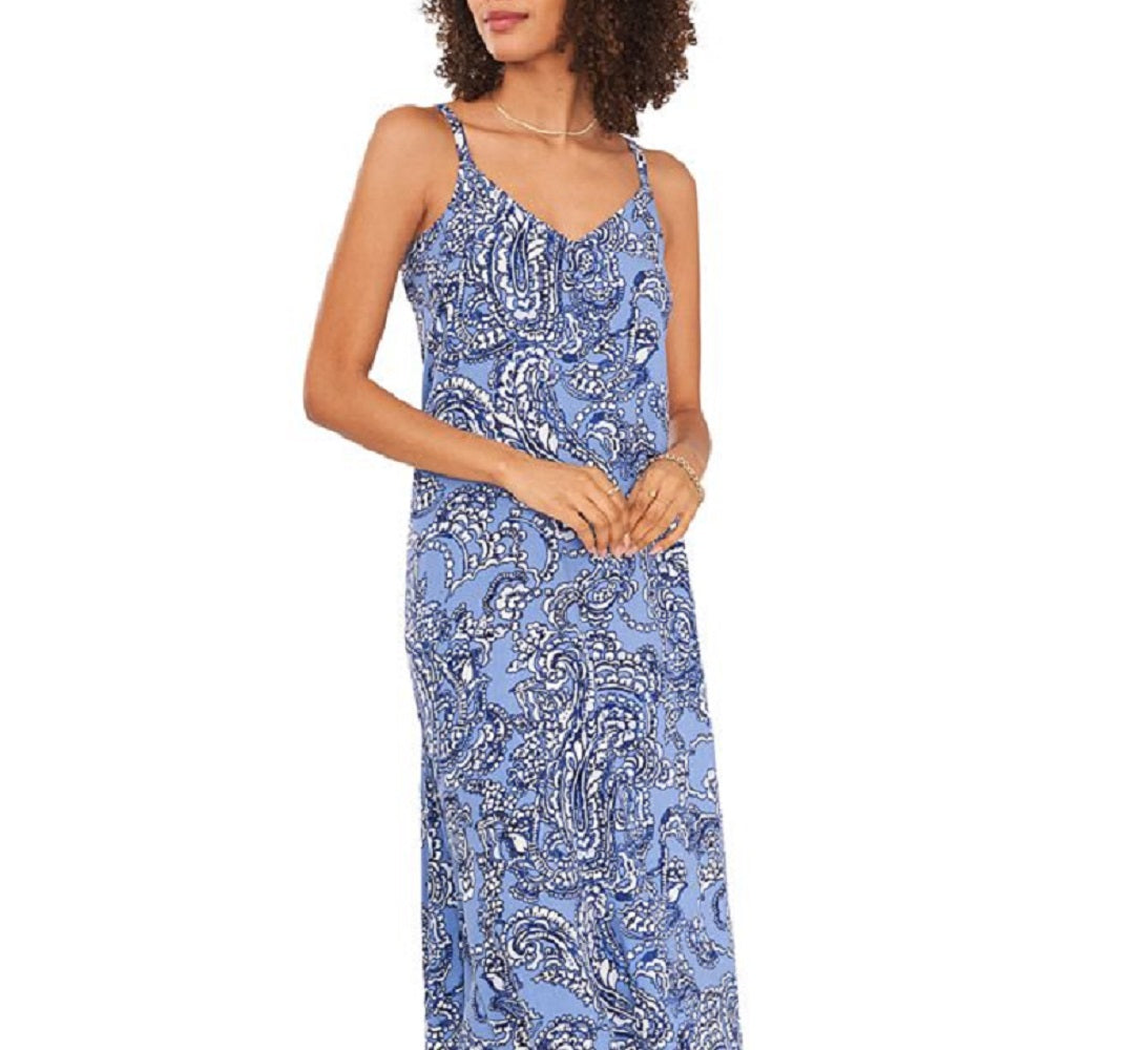 Vince Camuto Women's Paisley Print Maxi Slipdress Blue