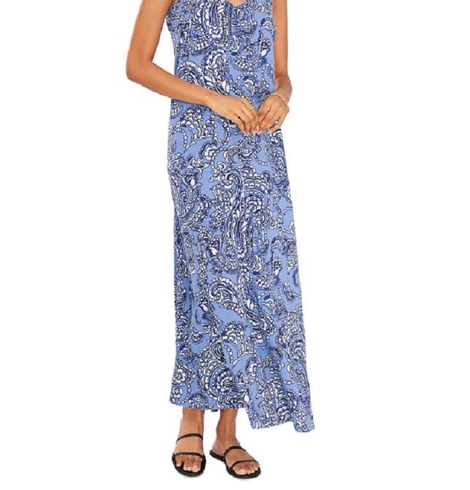 Vince Camuto Women's Paisley Print Maxi Slipdress Blue