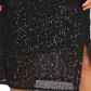 Vince Camuto Women's Sequin Slit Hem Midi Skirt Black Size 1X