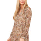Vince Camuto Women's Long Sleeves With V Neck Dress Brown Size X-Large