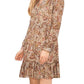 Vince Camuto Women's Long Sleeves With V Neck Dress Brown Size X-Large
