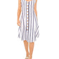 Vince Camuto Women's Striped Button Front Dress Blue Size Large