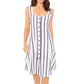Vince Camuto Women's Striped Button Front Dress Blue Size Large