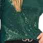 Vince Camuto Women's Sequin Bell Sleeve Top Green Size Medium