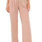 1.State Checker Plaid Wide-Leg Pants, Orange, Size 10