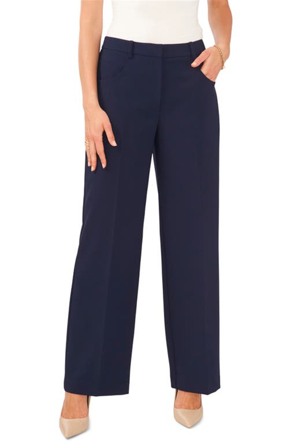 Vince Camuto Women's Wide Leg Trousers Blue Size 4