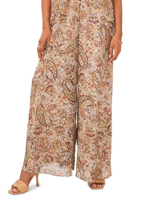 Vince Camuto Women's Sleeveless Tie Neck Jumpsuit Brown Size Small