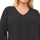 Vince Camuto Women's Flutter Sleeve High Low Blouse Black Size 1X