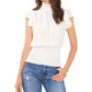 1.STATE Women's Flutter Sleeve Smocked Blouse White
