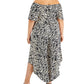Vince Camuto Women's Animal Print Off The Shoulder Jumpsuit Gray Size 3X