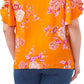 Vince Camuto Women's Rio Gardens Flutter Sleeve Blouse Orange Size 1X