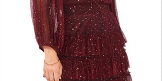 Vince Camuto Women's Sparkle Dot Tiered Dress Red Size X-Small