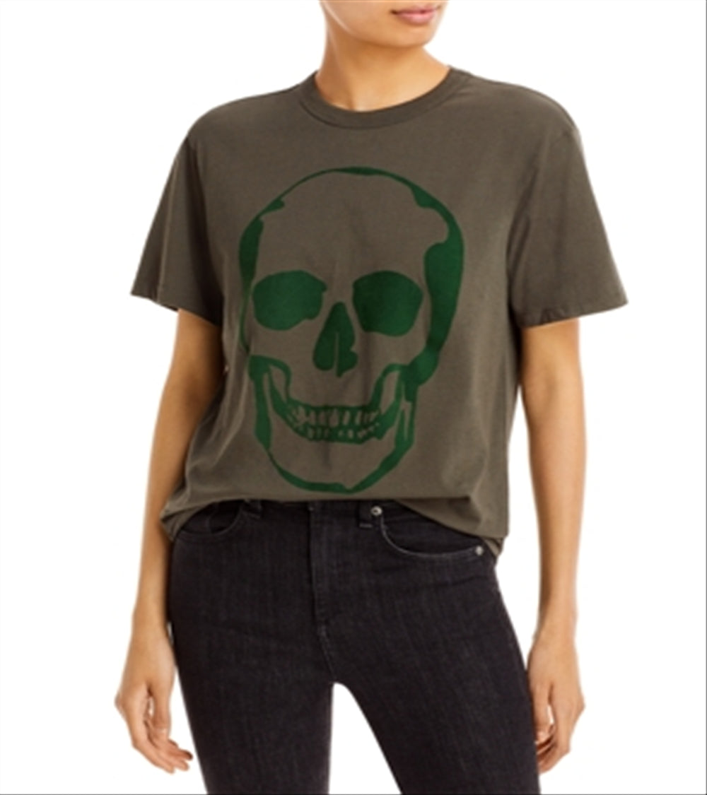 Chaser Women's Skull Graphic Tee Gray Size Medium