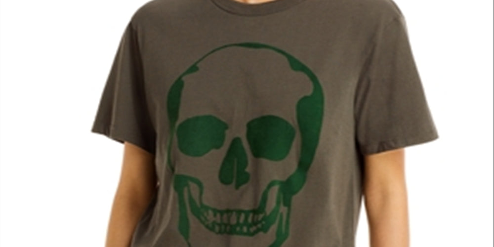 Chaser Women's Skull Graphic Tee Gray Size Medium