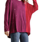Umgee - Contrast Color Raw Edge Long Sleeve Top