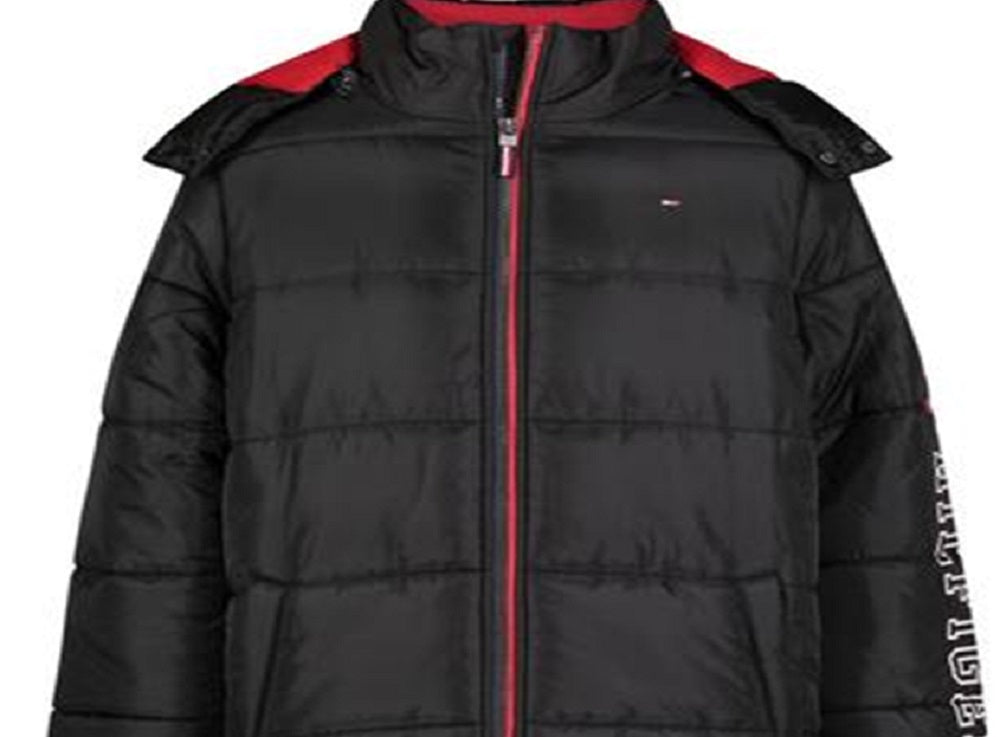Tommy Hilfiger Little Boy's Classic Logo Puffer Jacket Black Size 7