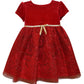 Blueberi Boulevard Baby Girl's Fit and Flare Velvet Flocked Lace Dress Red Size 6-9MOS