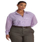 Ralph Lauren Women's Striped Broadcloth Shirt Purple Size 3X