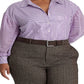 Ralph Lauren Women's Striped Broadcloth Shirt Purple Size 3X