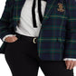 Ralph Lauren Women's Plaid Bullion Twill Blazer Green Size 20W