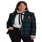 Ralph Lauren Women's Plaid Bullion Twill Blazer Green Size 20W