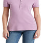 Ralph Lauren Women's Stretch Pique Polo Shirt Purple Size Small