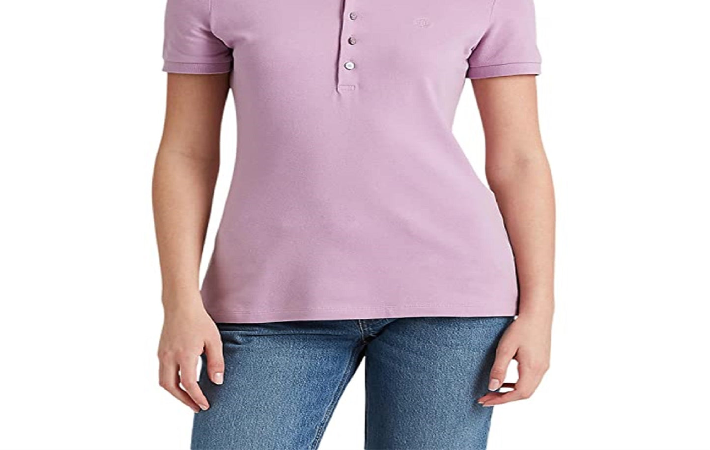 Ralph Lauren Women's Stretch Pique Polo Shirt Purple Size Small