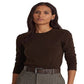 Ralph Lauren Women's Cotton Blend Long Sleeve Top Brown Size Medium