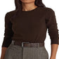 Ralph Lauren Women's Cotton Blend Long Sleeve Top Brown Size X-Large