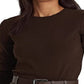 Ralph Lauren Women's Cotton Blend Long Sleeve Top Brown Size X-Large