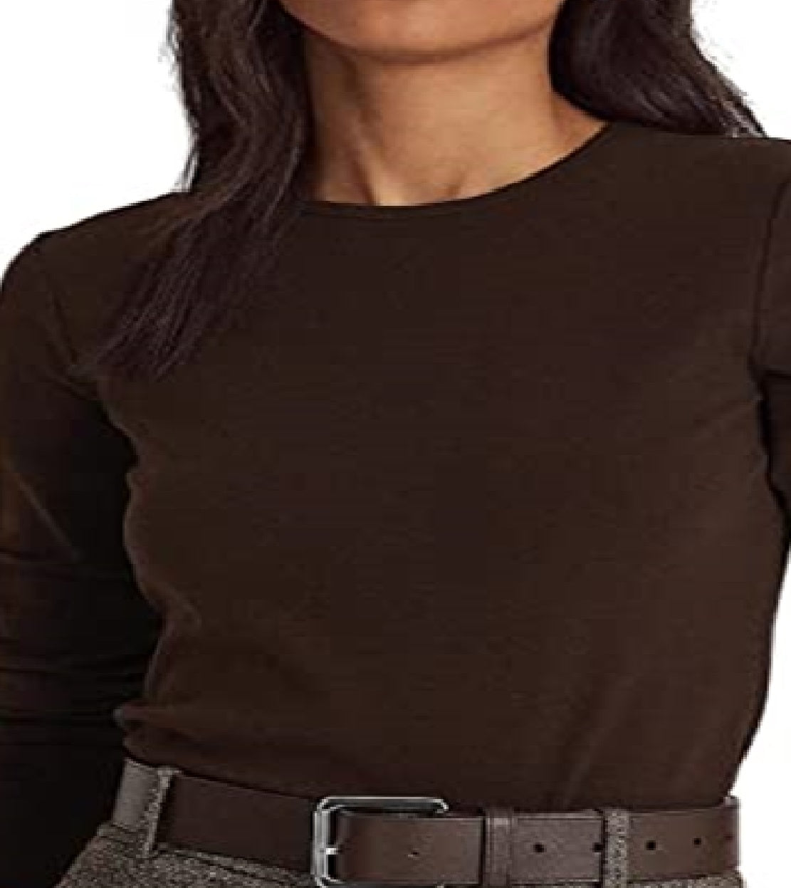 Ralph Lauren Women's Cotton Blend Long Sleeve Top Brown Size X-Large