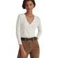Ralph Lauren Women's Surplice Jersey Top White