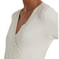Ralph Lauren Women's Surplice Jersey Top White
