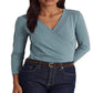 Ralph Lauren Women's Surplice Jersey Top Blue Size Large