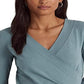 Ralph Lauren Women's Surplice Jersey Top Blue Size Large