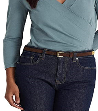 Ralph Lauren Women's Surplice Jersey Top Blue Size Large