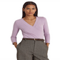 Ralph Lauren Women's Surplice Jersey Top Purple