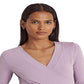 Ralph Lauren Women's Surplice Jersey Top Purple