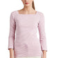 Ralph Lauren Women's Striped Stretch Cotton Top Pink Size X-Small