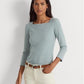 Ralph Lauren Women's Striped Stretch Cotton Top Blue Size Large
